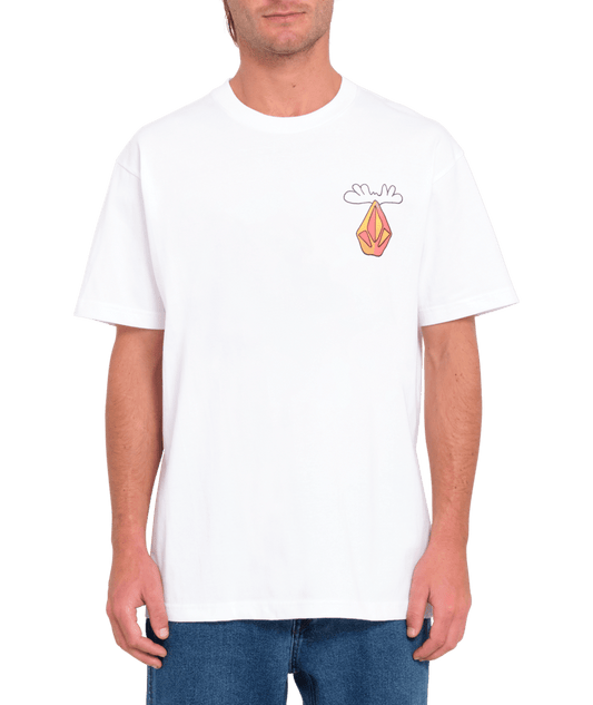 Volcom - T-Shirt - Olivmoose - White