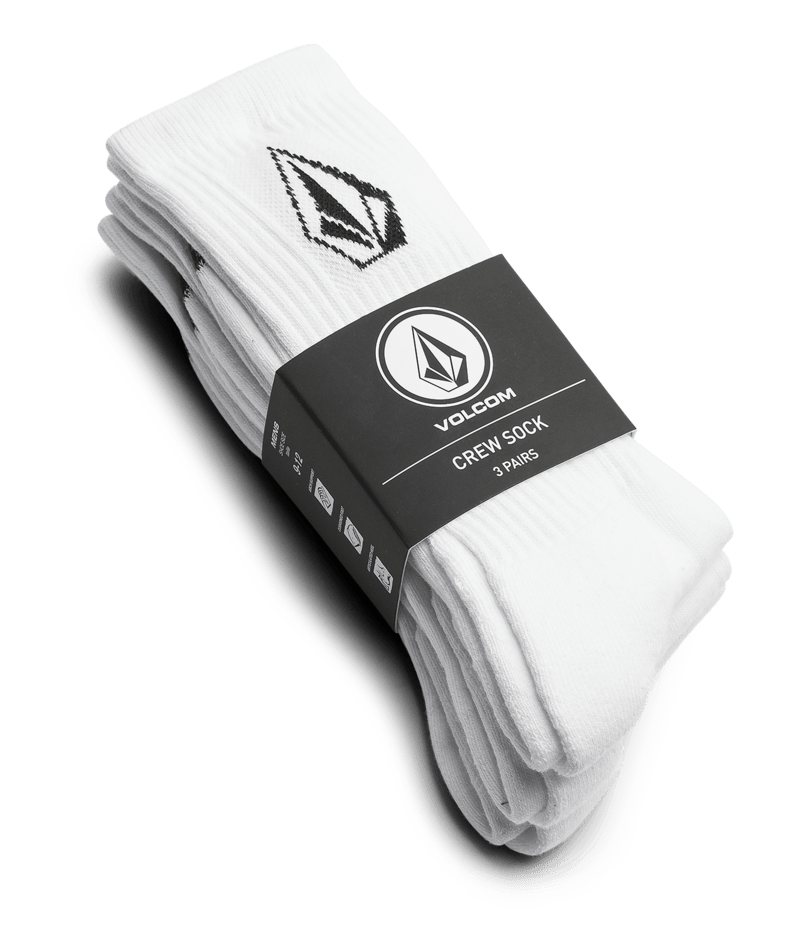 Volcom - Socks - Full Stone Sock 3 Pack - White