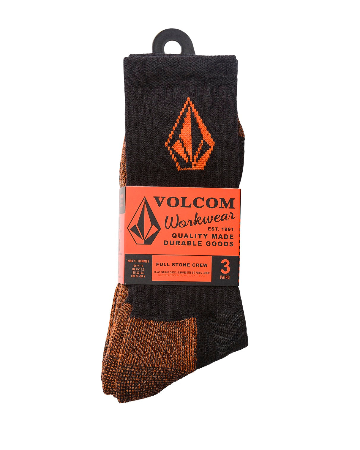Volcom - Socks - Workwear Sock - Black - 3 Pack